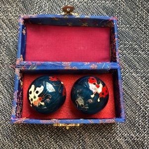 Vintage Asian Baoding Balls - Butterflies